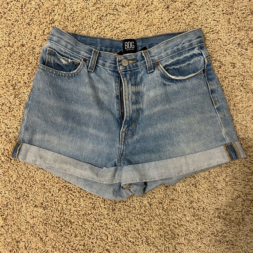 BDG Blue Jean Shorts High-Waisted Vintage Style
